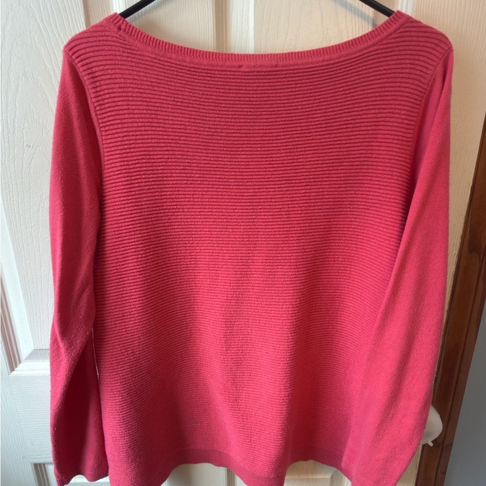 Talbots Pink Ribbed Boat Neck Sweater Women’s Medium Preppy Classic Knit - Picture 5 of 7